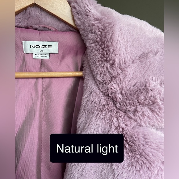 Noize faux fur lilac coat - Picture 6 of 10